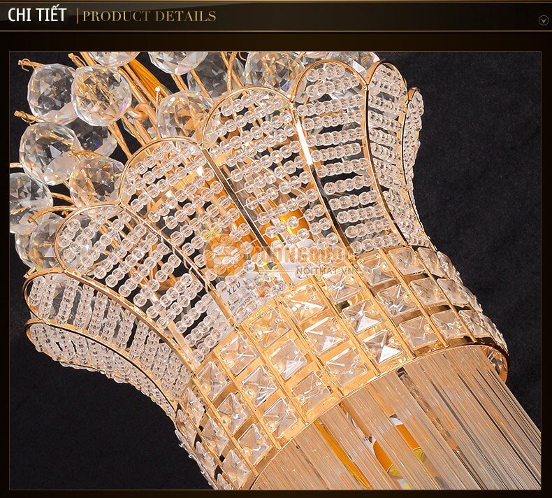 Đèn chùm pha lê tròn phong cách châu âu CM178-15